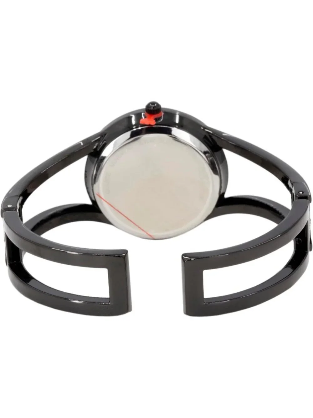 Women's Black Elegant Analog Quartz Casual Metal Cuff Bangle Design Watch